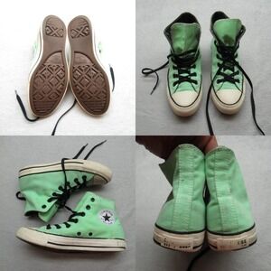 Converse Chuck Taylor Mens 8.5 Womens 10  Green All Star High Top Sneaker‎ READ